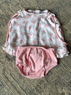 bella bliss White Floral Tank with Pink Bloomers